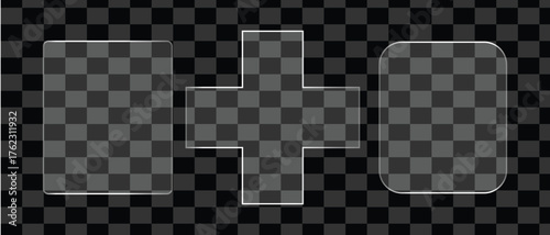 Abstract liquid glass shapes transparency effect dynamic forms geometric design elements vector