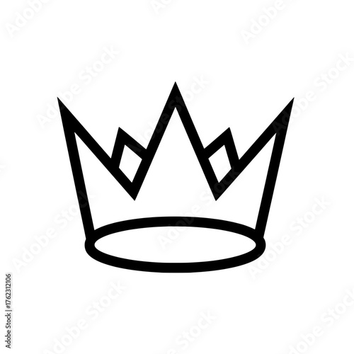 Elegant Crown Silhouette Emblem on Plain Background