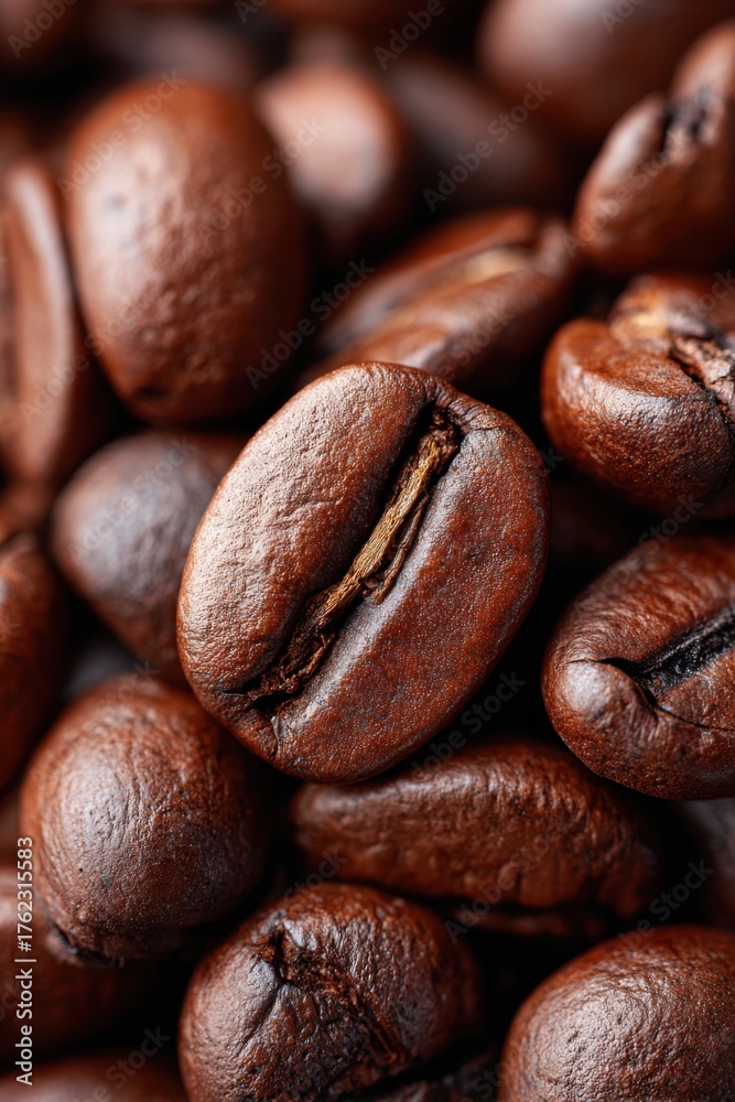 Fototapeta premium Freshly roasted coffee beans ready for brewing in a cozy kitchen setting