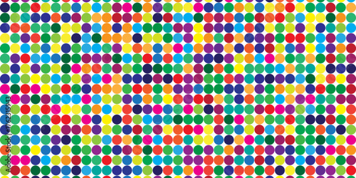 Purple disco party seamless pattern. Circle sequin mosaic texture background. Abstract shining colorful halftone wallpaper. Pop up comic glitter sparkles backdrop. Retro vector design template