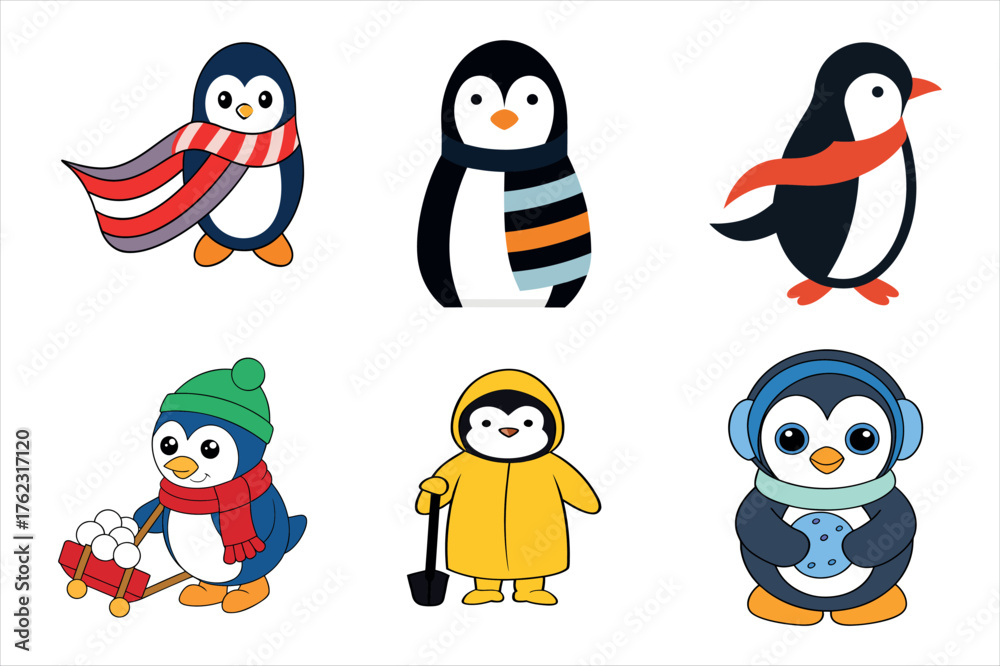 Fototapeta premium set of penguins