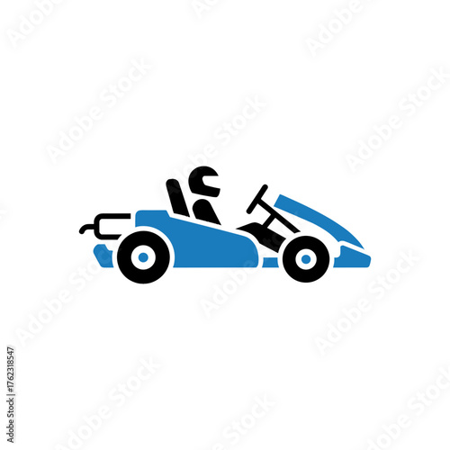 Go-kart on transparent background, simple design, racing vehicle, fun and speed concept