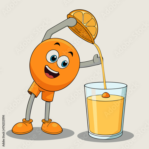 orange man drinking juice