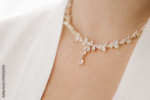 Ταπετσαρία Woman putting on luxury jewelry, elegant accessories and fashion concept, stylis