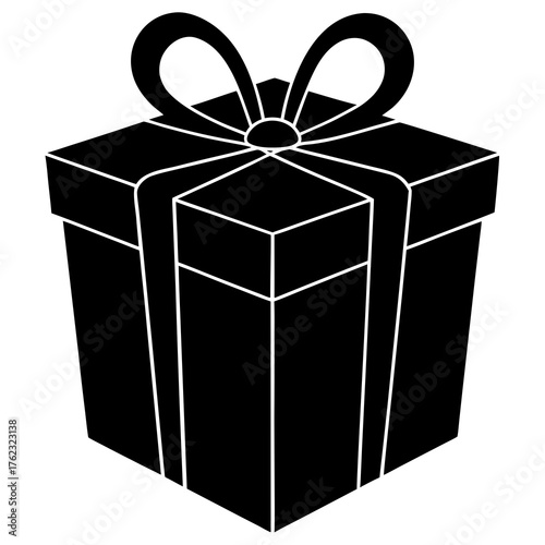Silhouette of a gift box for celebration