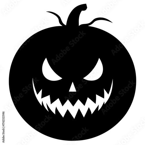 Silhouette of scary halloween pumpkin