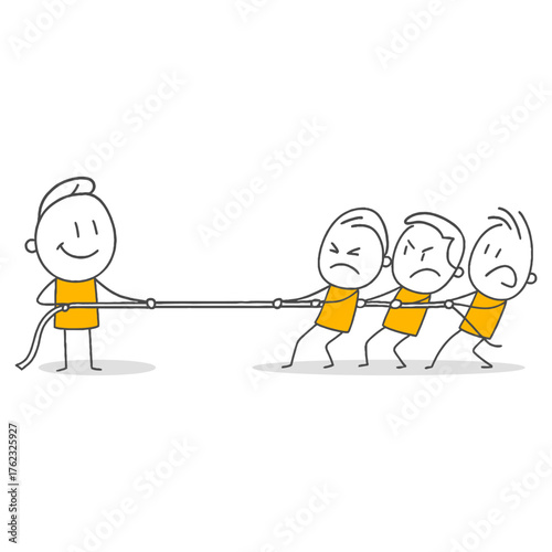 The Pleasant Superiority Of One Side And The Tense Effort Of The Other In An Imbalanced Competitive Environment.