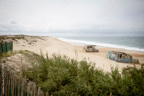 Bunker aus dem zweiten Weltkrieg an der Küste in Frankreich 