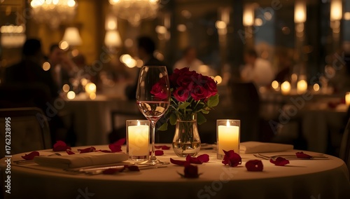 Elegant fine dining date night ambiance