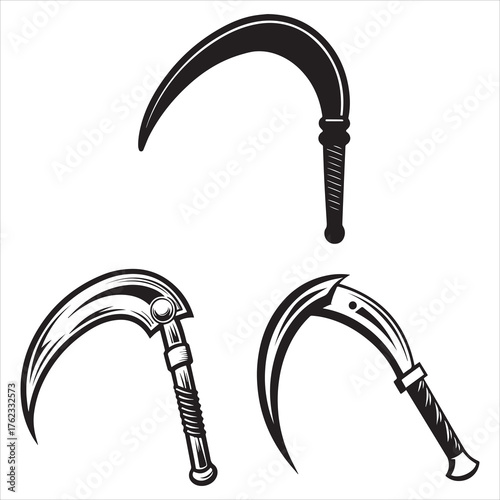sickle tool vector with a white background 