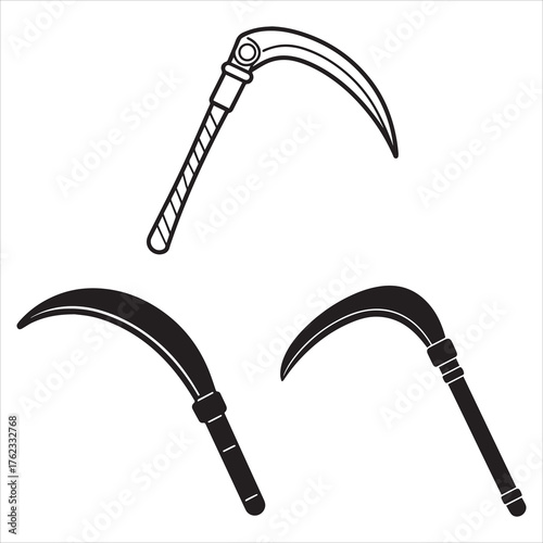 sickle tool vector with a white background 