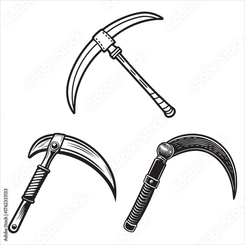 sickle tool vector with a white background 
