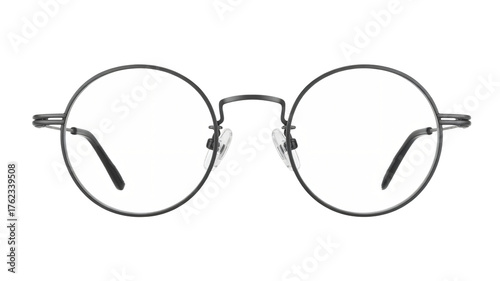 Stylish round glasses offer a sharp modern intellectual look