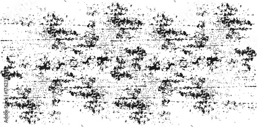 Seamless abstract grunge border or repeating pattern. Distressed texture overlay with organic, splattered black and white elements.