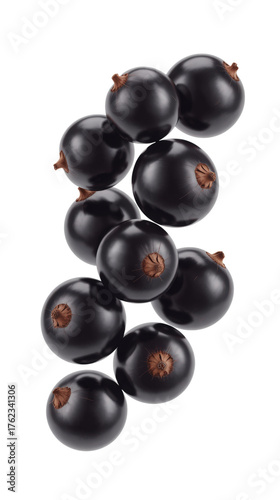 Blackcurrants pile isolated on a transparent background