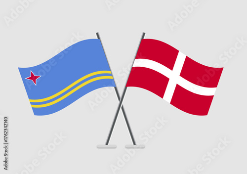 Aruba and Sovereign Military Order of Malta vector flags symbolizing international bond