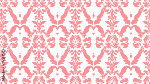 An elegant damask vector template with a classic central ornament and ornate side patterns, complemented by a decorative border at the bottom