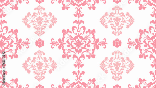 Damask seamless vector background.  For easy making seamless pattern just drag all group into swatches bar, and use it for filling any contours.