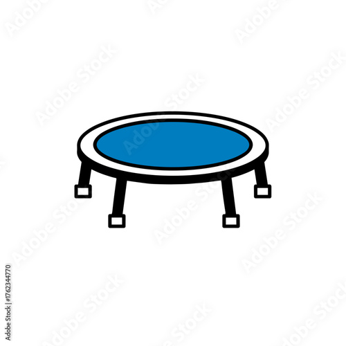 Bouncing mat on transparent background, simple design, recreational equipment for fun activities