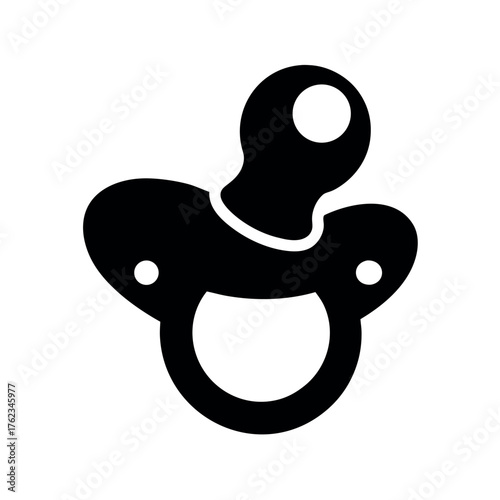 Pacifier Black Silhouette Vector Design