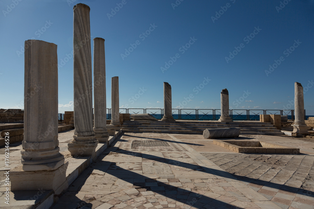 Fototapeta premium Caesarea National Park preserves the remains of the ancient port