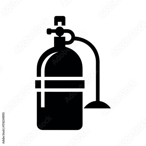 Scuba Tank Black Silhouette Vector Art