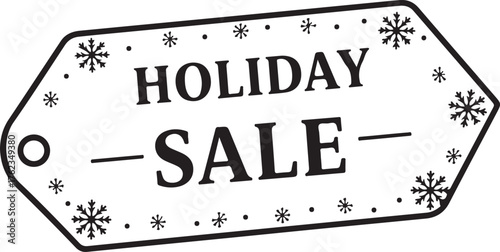 Holiday Sale Vector Graphic with Snowflakes for Christmas Season Promotion.