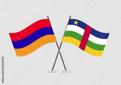 Armenia and Central African Republic vector flags in crisp vector alignment