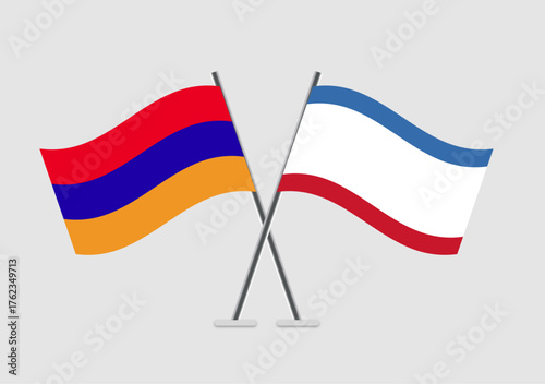 Armenia and Crimea vector flags in 2D vector symbol style