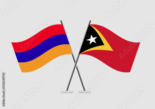 Armenia and East Timor vector flags vector art in minimal theme