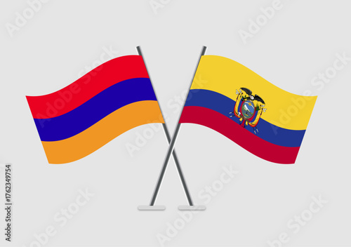 Armenia and Ecuador vector flags in professional graphic layout
