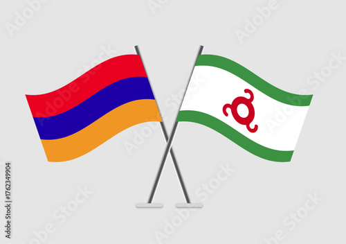 Armenia and Ingushetia vector flags graphic for official theme