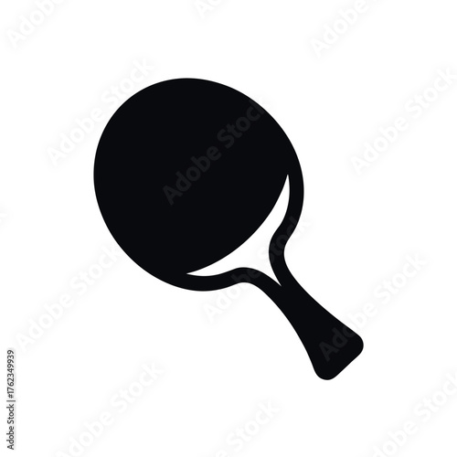 Table Tennis Bat Black Silhouette Vector Illustration