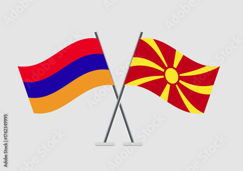 Armenia and Macedonia vector flags in mutual respect layout