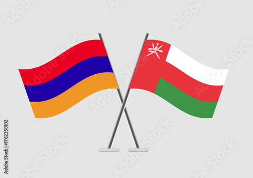 Armenia and Oman vector flags drawn with clarity and elegance