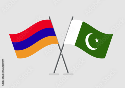 Armenia and Pakistan  vector flags created for media design