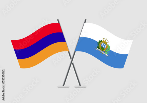 Armenia and San Marino vector flags for formal vector usage