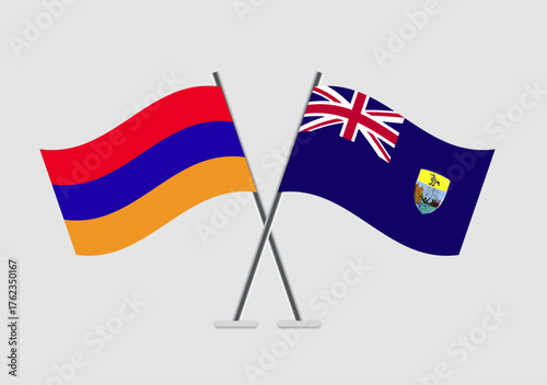 Armenia and Saint Helena vector flags with subtle design aesthetic