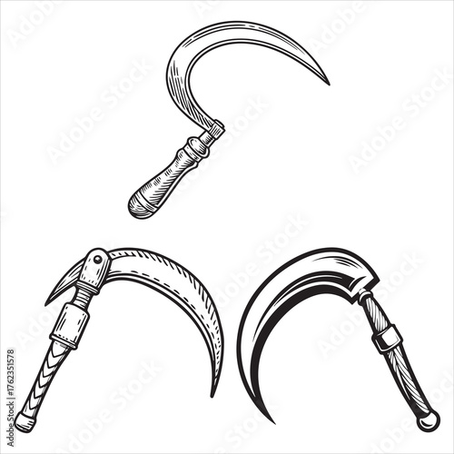sickle tool silhouette vector