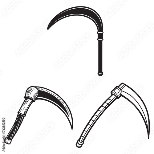 sickle tool silhouette vector