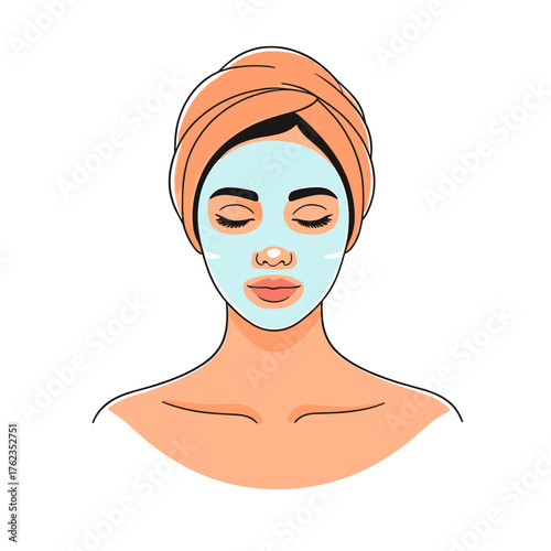 Woman with sheet mask