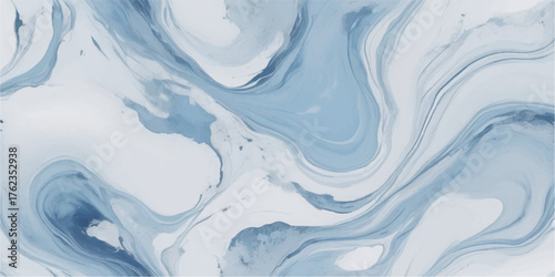 Winter blue water surface texture with abstract snow pattern and white light