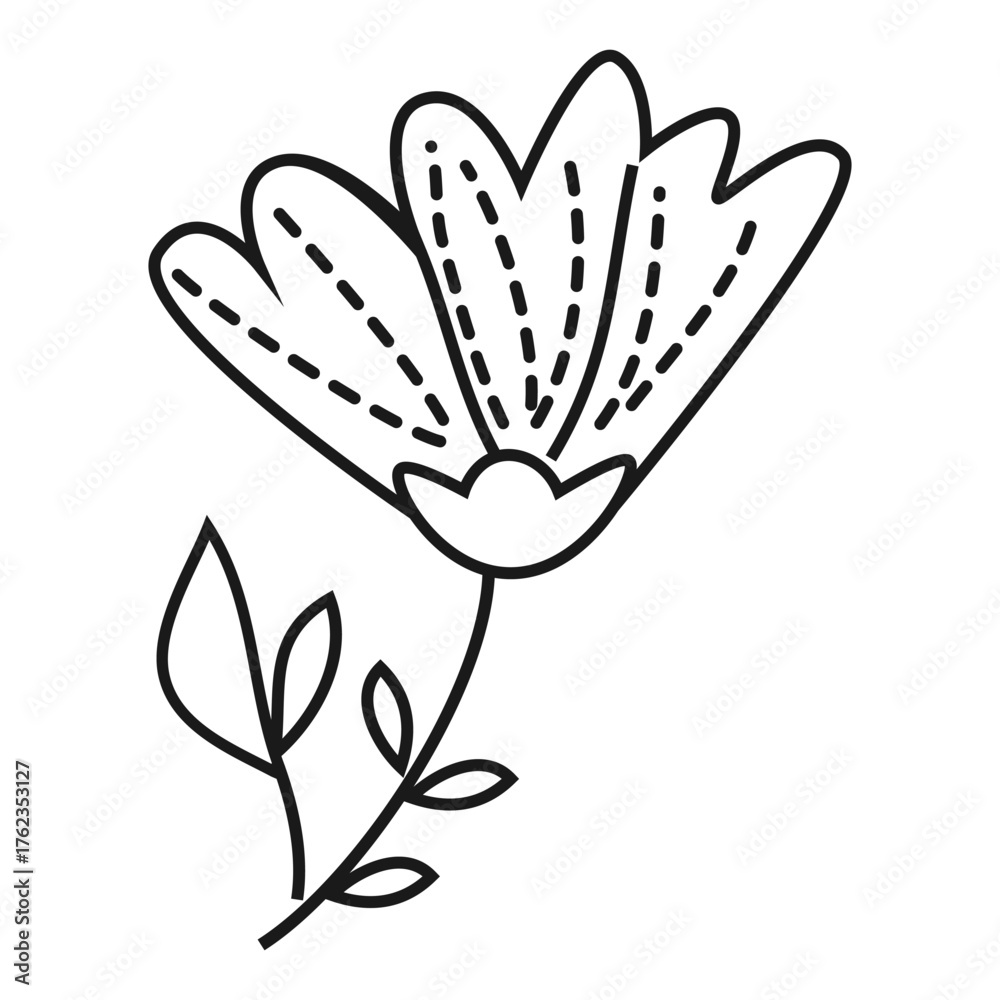 Fototapeta premium Flower outline, clip art for design