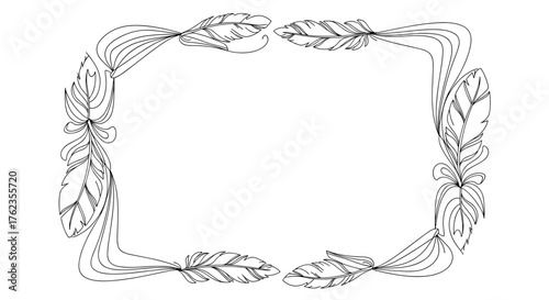 Native American Feather Pattern Frame for Cultural and Decorative Designs