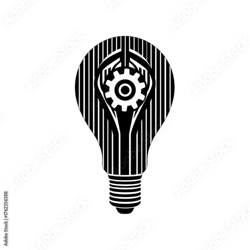 Lightbulb with Gear Inside, Innovation and Strategic Thinking Concept