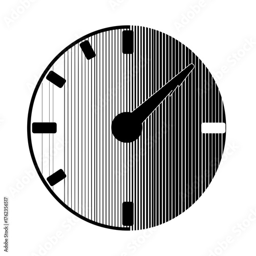 Speedometer gauge icon with needle indicator, fast performance and velocity measurement concept