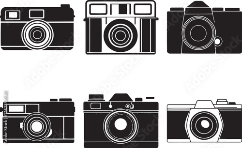 Camera Vector Icons – Black Silhouettes for Branding