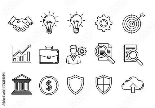 Business and Finance Icons A Collection of Professional Symbols for Success