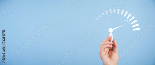 Photos Speedometer with value word. Business concept