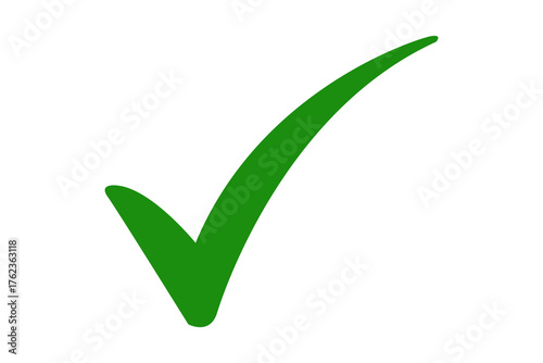 green approved check mark icon on transparent background